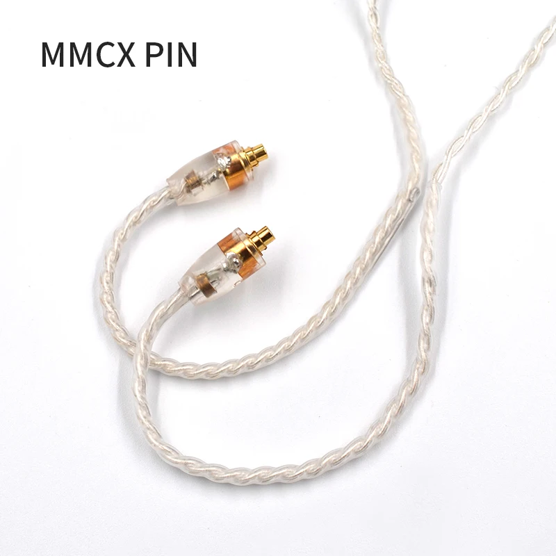 KZ Lightn ing док кабель 2Pin/MMCX коннектор посеребренный используется для SE846 ZS4/ZS6/ZSA/ED16