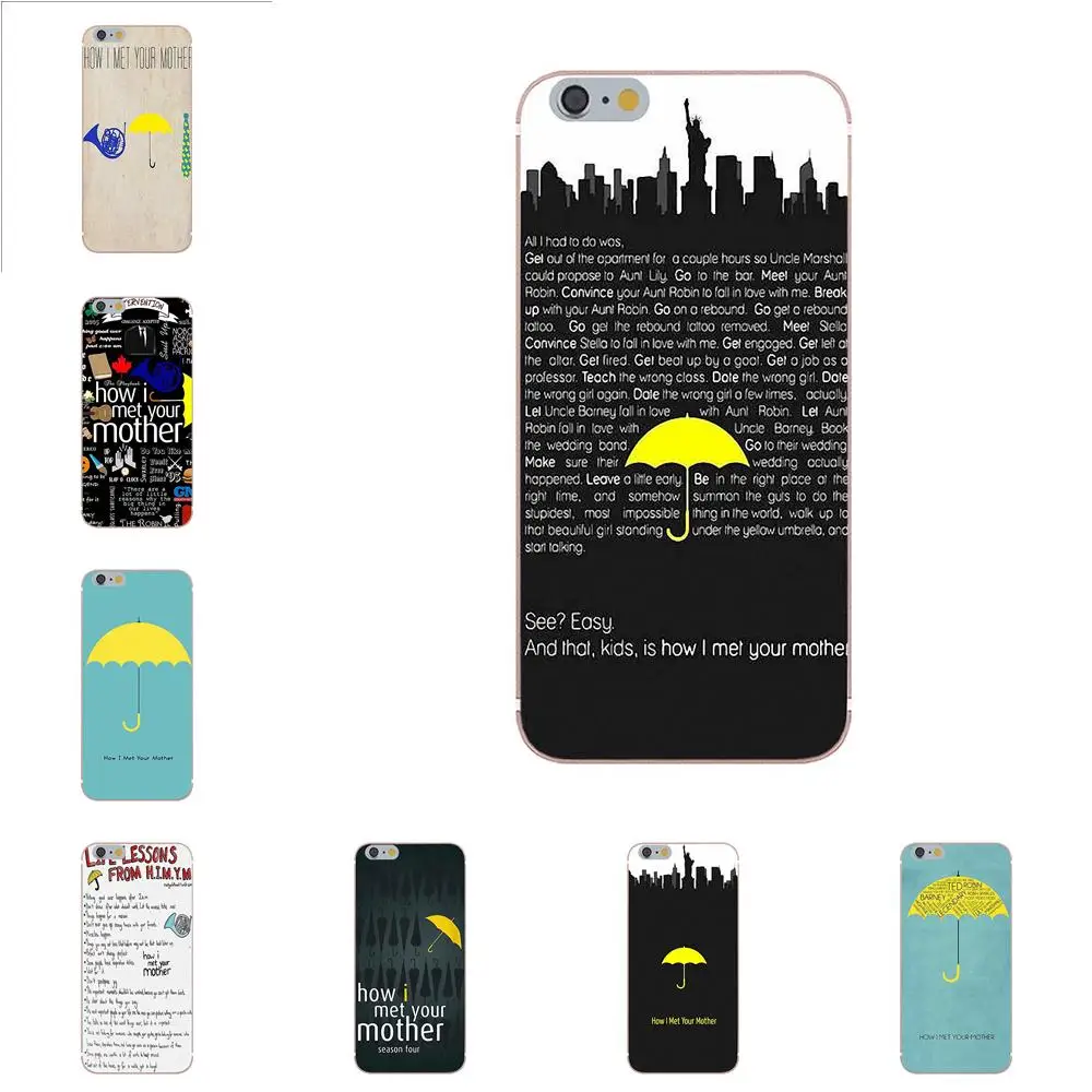 Oedmeb Мать Желтый Зонтик Как Я Встретил Твой Мягкий Искусство онлайн Чехол Для Apple iPhone X 4 4S 5 5C 5S SE 6 6S 7 8 Плюс на.