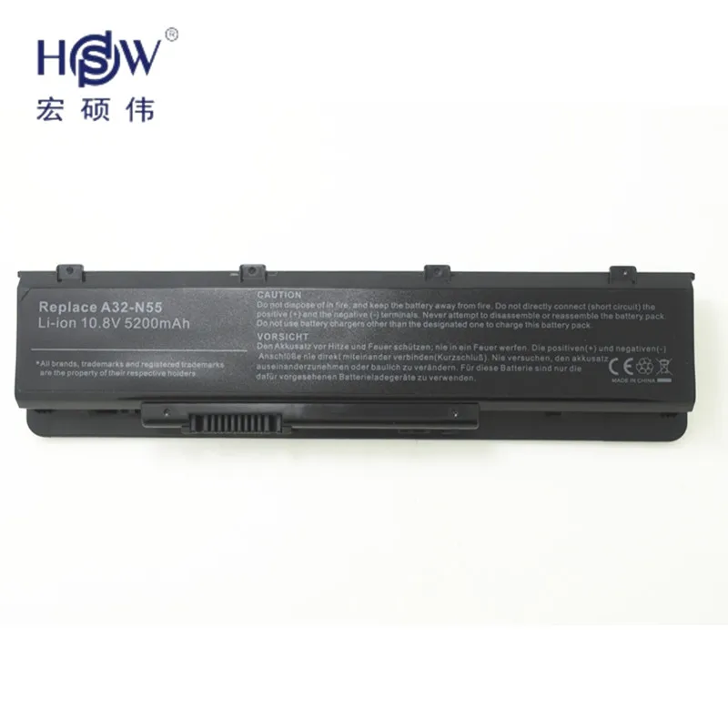 HSW Аккумулятор для ноутбука ASUS A32-N55 N45SF N55E N75S N45E N45SJ N55S N75SF N45F N45SL N55SF N75SJ N45J N45SN N55SL N75SL батарея