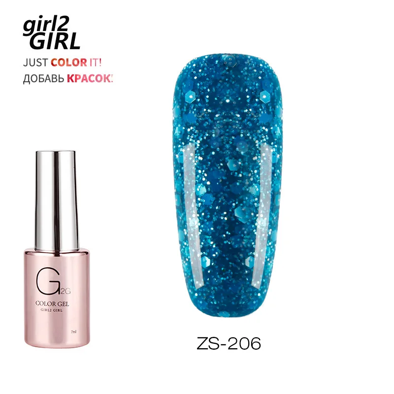 ZS-206 Girl2GIRL УФ-гель для ногтей алмазный долговечный впитывающий гель - Цвет: ZS-206