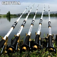 ghotda new design white spinning fishing rod frp carbon fiber telescopic fishing rods 2 1 3 6m