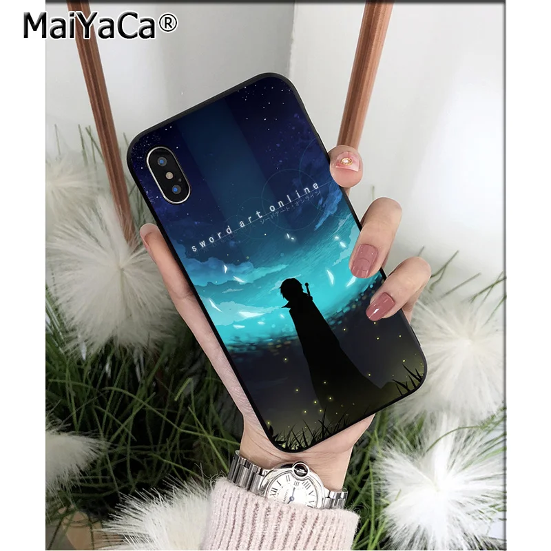 MaiYaCa аниме меч искусство онлайн ТПУ Мягкие аксессуары для телефона чехол iPhone X XS MAX
