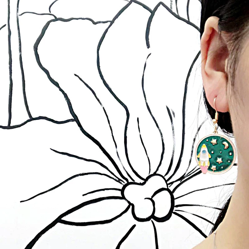 Женские и детские серьги авиаторы Мультяшные сережки длинные с