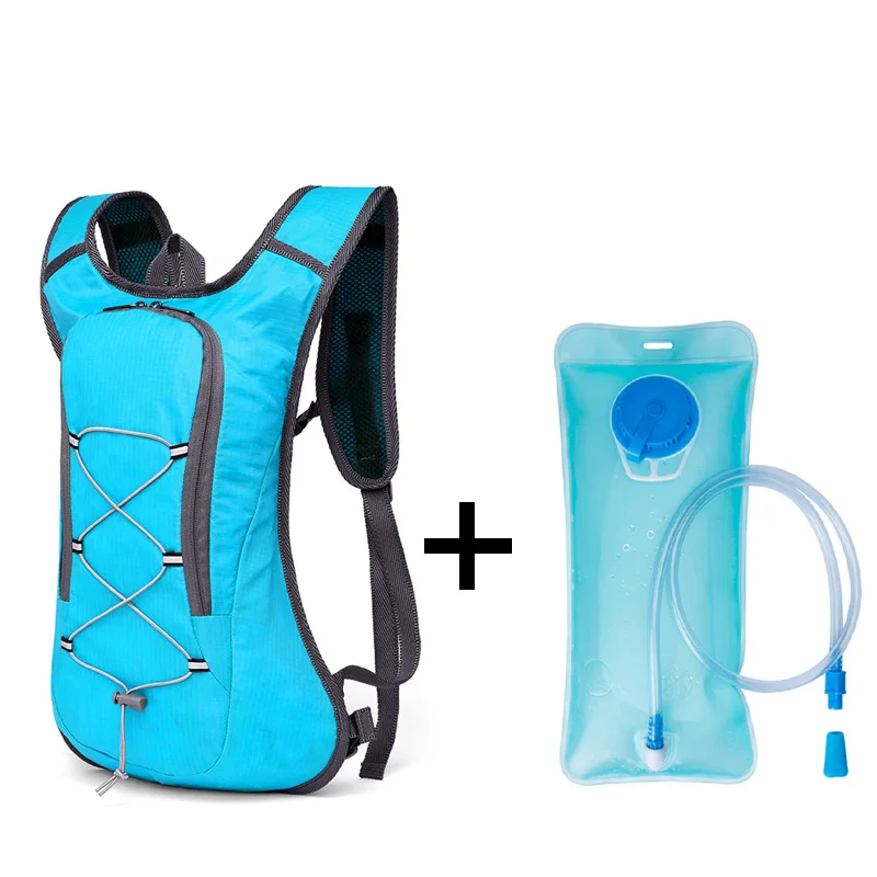 blue with water bag 8л водонепроницаемый велосипедный рюкзак, велосипедный рюкзак, походный рюкзак, Мужской MTB велосипедный рюкзак, сверхлегкий рюкзак для велосипеда - Цвет: blue with water bag