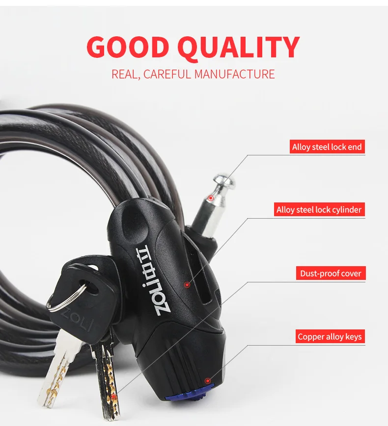 Новинка 2022 Противоугонный замок для велосипеда внешний с 2 ключами безопасный