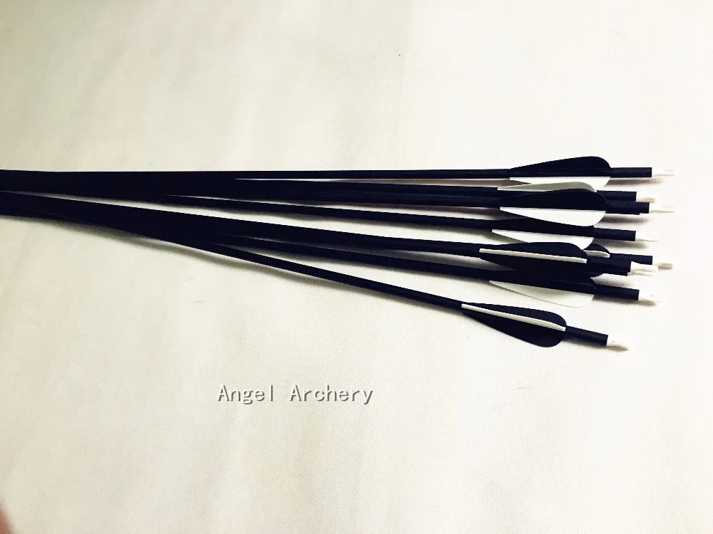 12PK углеродные стрелы с винтовой стрелой для стрельбы из лука использование longbow