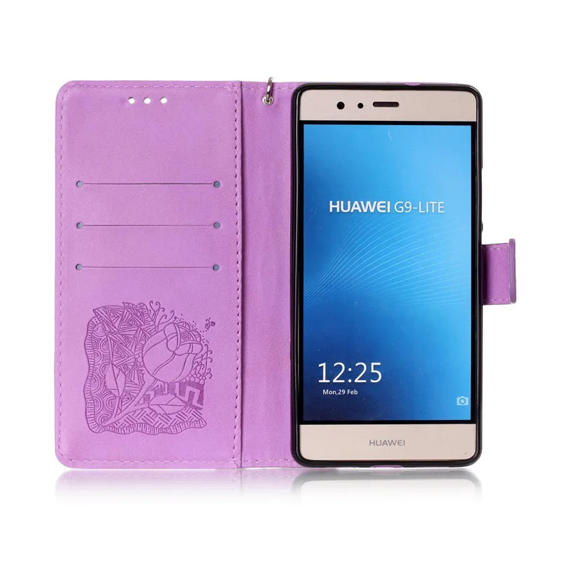 Бумажник кожи сальто case для huawei p8 p9 lite 2017 крышка P8lite P9lite Алмазный Блеск Bling Цветок