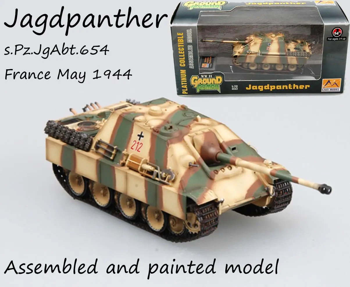 WW2 Немецкий Jagdpanther Танк Разрушитель Франция 1944 без литья под давлением 1/72 легкая