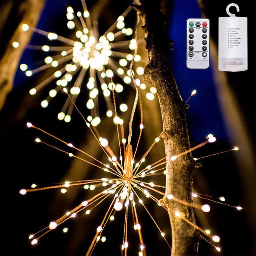 

Hanging Foldable LED Copper Wire String light DIY Fairy Firework Holiday Garland Christmas lamp Outdoor Decoration Twinkle light
