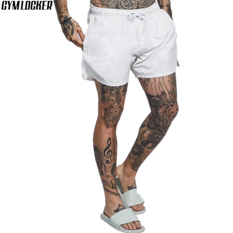 GYMLOCKER шорты для мужчин до середины икры тренировки тренажерные залы Бодибилдинг