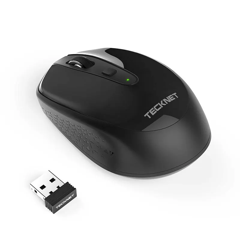 Black TeckNet Omni Бесшумная беспроводная мышь 2000 dpi 1500 dpi 2,4 GHz приемник оптическая компьютерная мышь эргономичная мышь для ноутбука ПК - Цвет: Black