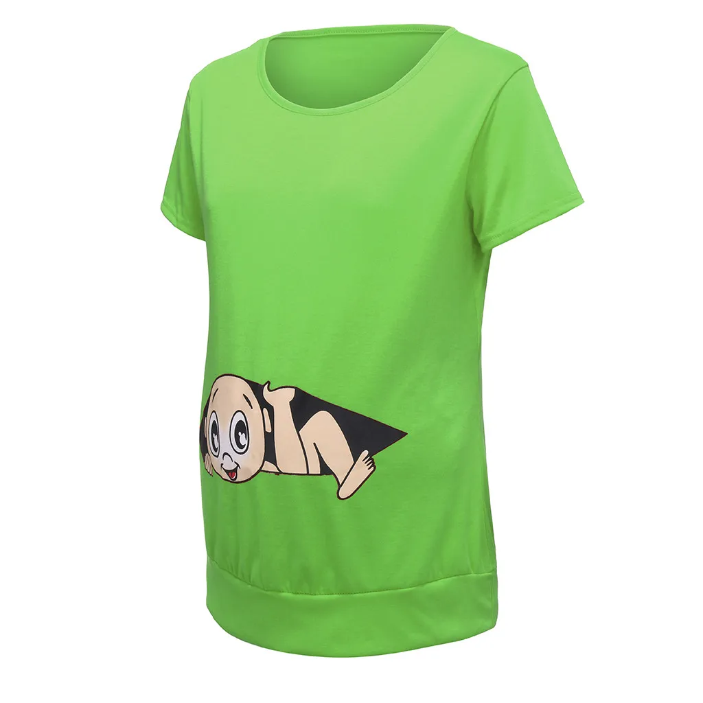 Одежда для беременных Милая Забавная детская футболка с круглым вырезом и