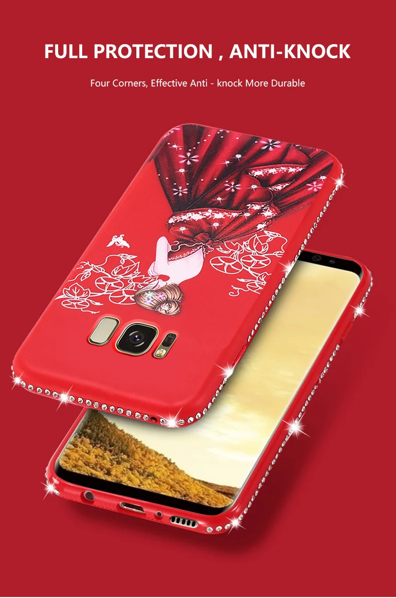 Чехол для Samsung Galaxy S8 плюс модные Кристаллы и стразы сексуальное платье девушка