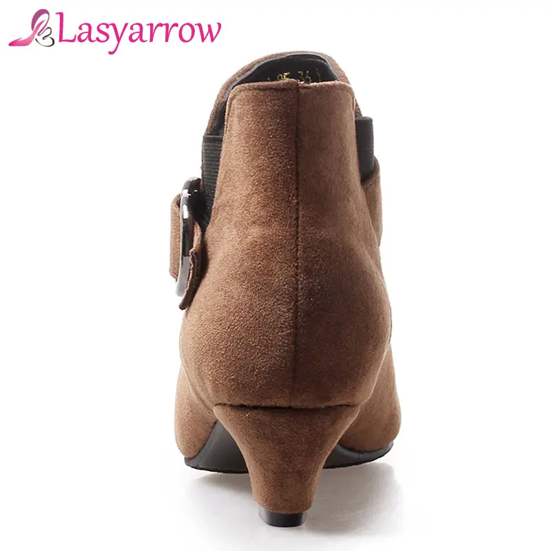 Lasyarrow/большие размеры 32-46 женская обувь эластичные короткие ботинки без застежки