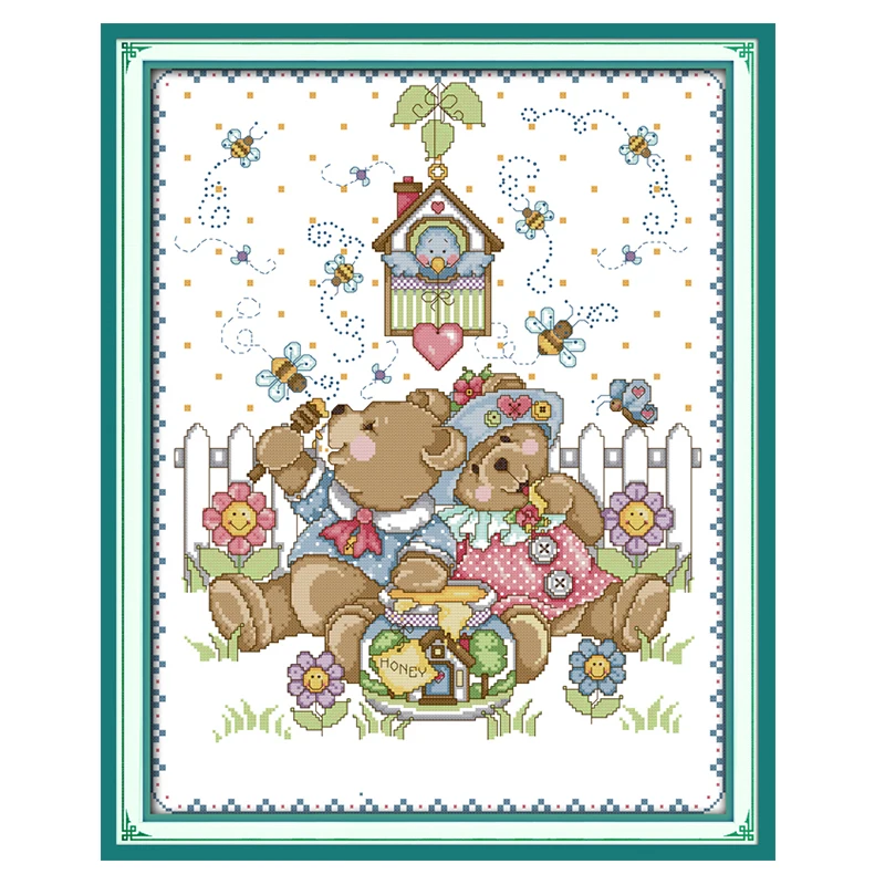 Вышивка крестиком JoySunday наборы набор Naughty bear's heaven DMC14CT11CTcotton Рукоделие Спальня