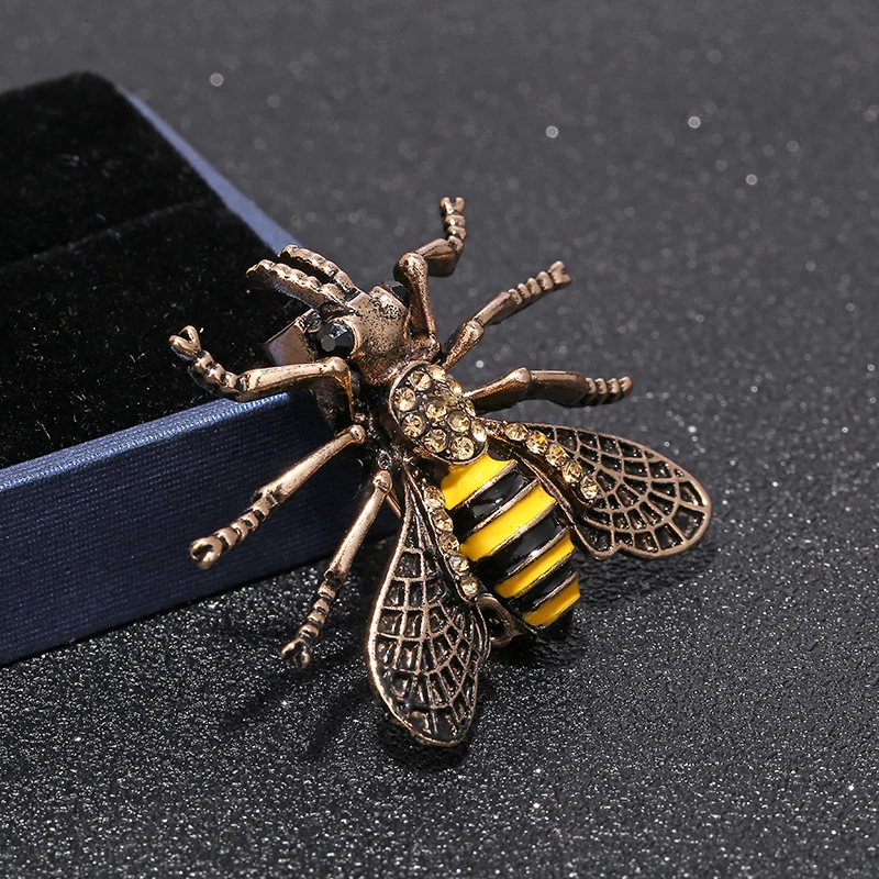 YAOLOGE Cute Bee Insect Brooches &amp Pins Enamel Metal Brooch Unisex Clothing Scarf Accessories For Women Windbreaker Jewelry Gift |