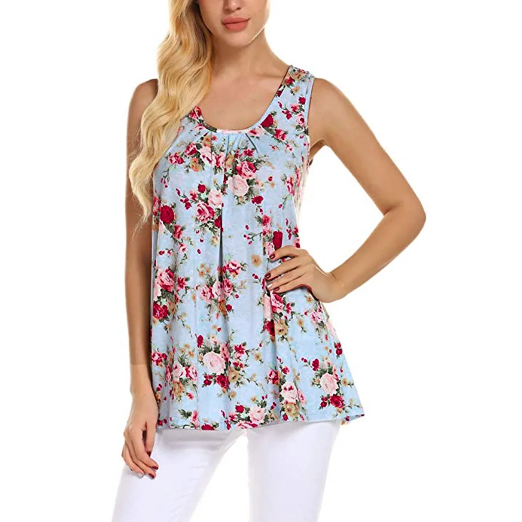 Женский летний Свободный Топ с принтом однотонный сексуальный жилет без рукавов