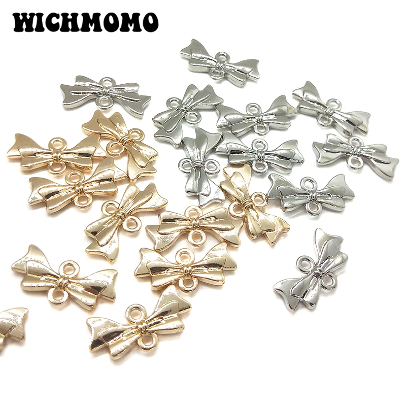 

2021 New Fashion 10*20mm 10pieces/bag High Quality Zinc Alloy Bowknot Charms Pendant for Earring Necklace Jewelry Accessories