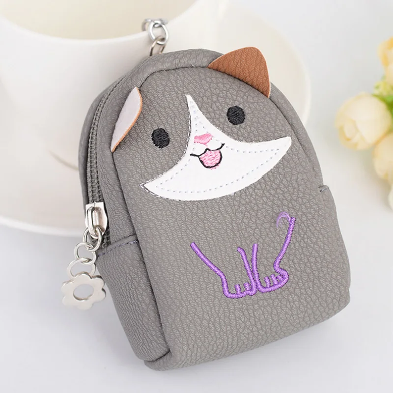 Брелок для ключей с кошкой из кожи брелок монет многофункциональный рюкзак