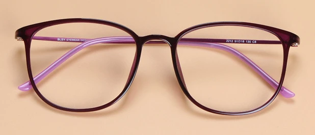 purple Мужские Винтажные брендовые ультра-светильник Geek очки из углеродистой стали, оправа для женщин, супер большая оправа для умников, декоративные очки для близорукости - Цвет оправы: purple