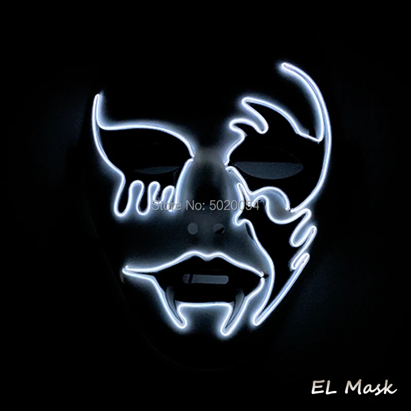 

Novelty luminous horror Halloween mask EL Cold light mask LED flashing mask Carnival costume ball festival performance props