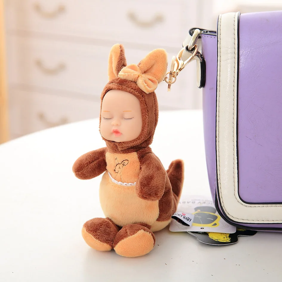 Kawaii Mini 18 см спящие куклы плюшевые игрушки Bjd bebe кенгуру кукольная цепочка