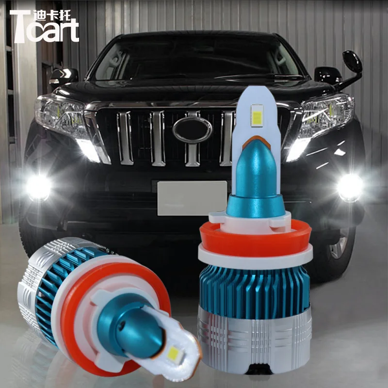 Tcart H8 H9 H11 весьма п светодиодный туман светильник лампы 3000lm для Toyota Prado 150 2014 2015 2016