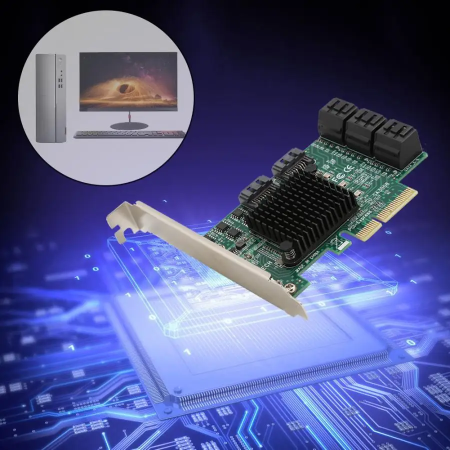SA3008 Рабочий стол PCI-E SATA3.0 8-портовый карты расширения адаптер карты 6 Гбит/с для Synology, LINUX, NAS