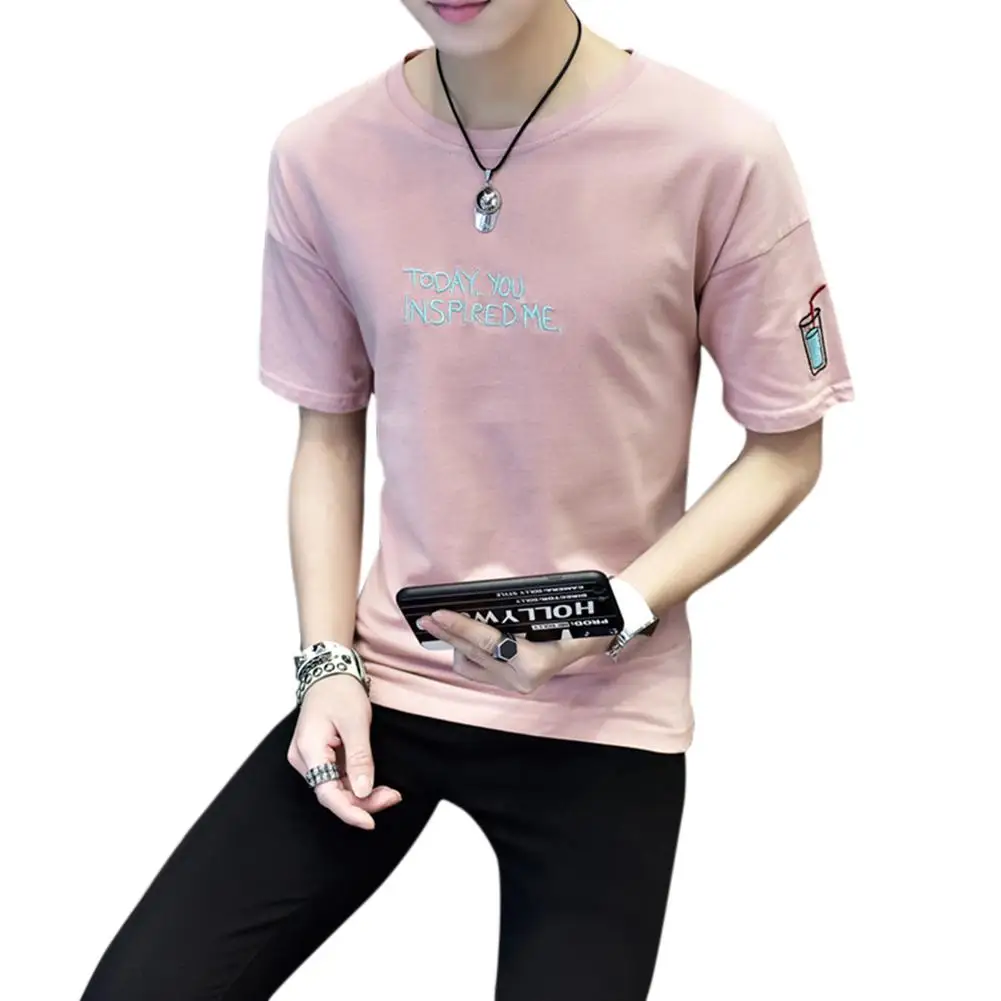 Мужская футболка с принтом летняя стильная свободная коротким рукавом модная