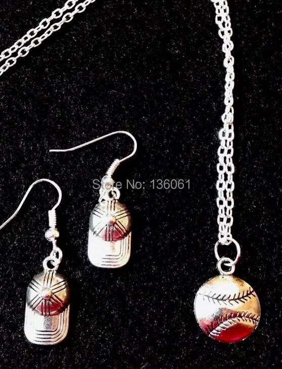Винтажные серебряные подвески для Софтбола бейсбола массивный чокер ожерелье