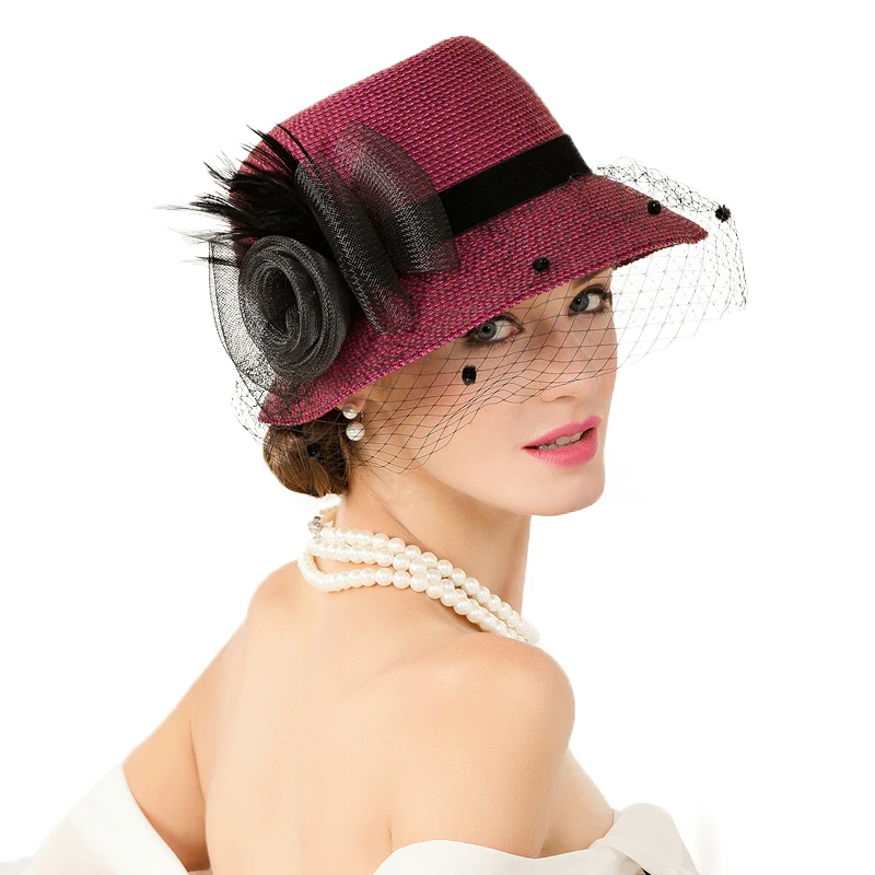 Женская Соломенная шляпка FS Шляпка-Колокол из фетра с короткими полями и