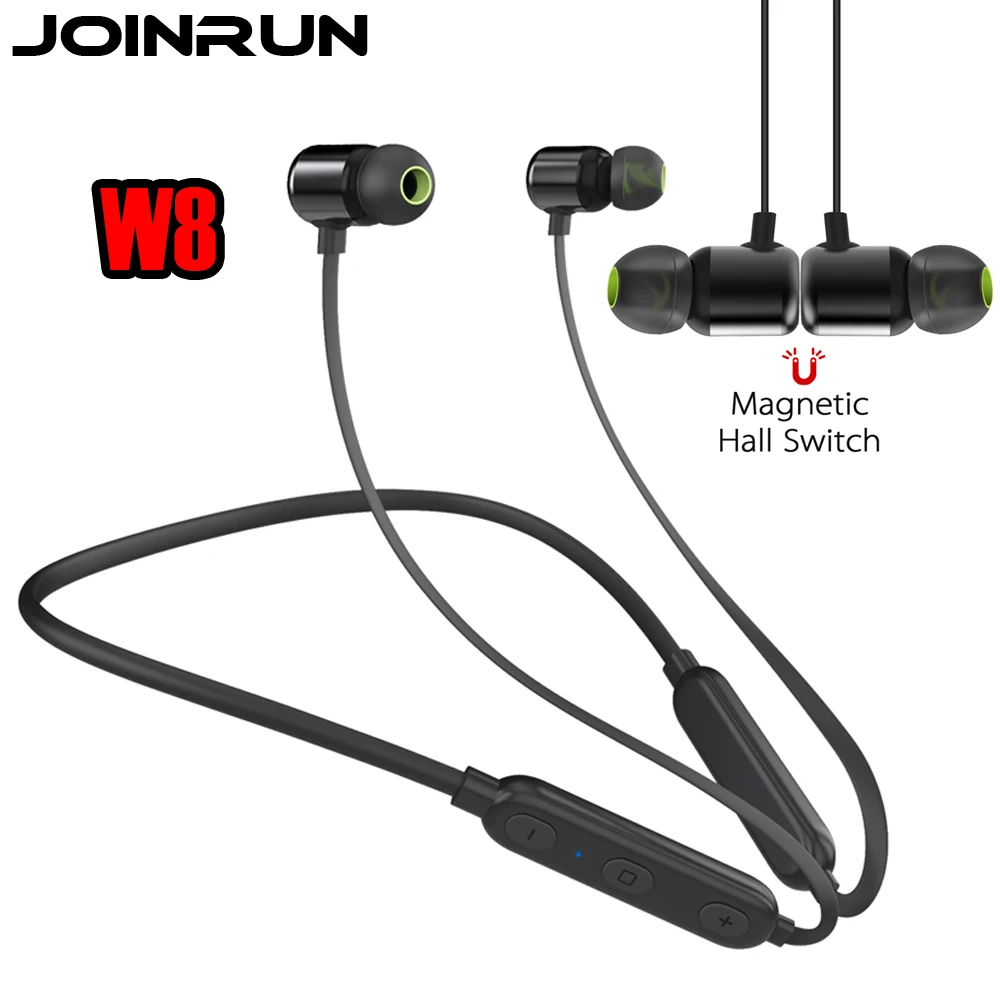 Joinrun W8 магнитные Bluetooth-наушники 3D стерео-наушники с шейным ободом беспроводная