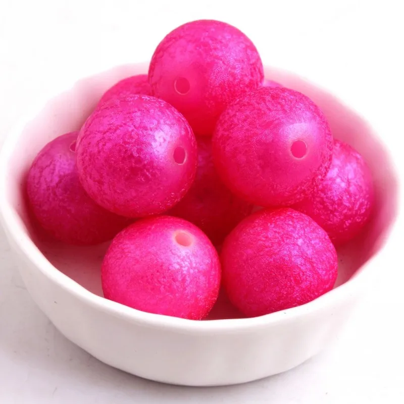 pearl rose OYKZA акриловые Круглые бусины Stardust для массивные модные украшения ожерелье 8 мм 10 мм 12 мм 14 мм 16 мм 20 мм - Цвет: pearl rose