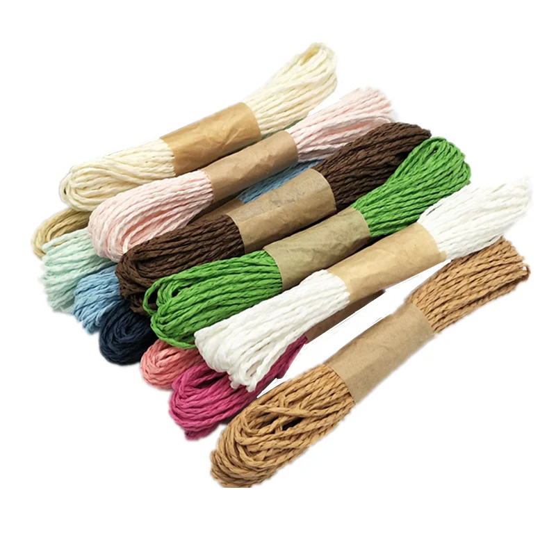 2 мм * 12 шт. многоцветная бумажная веревка подарочная упаковка с DIY свадебным