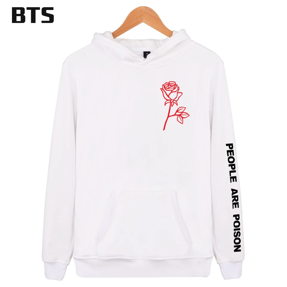 BTS/зимняя одежда толстовка с капюшоном и принтом Люди ядовитые розы|hoodie with|printed