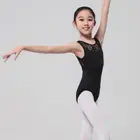 Детский балетный танцевальный кружевной черный балетный купальник с открытой спиной для девочек; Балетная танцевальная одежда; Женский костюм; Боди