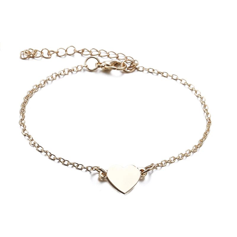 X179 Trendy Simple Dubai Jewelry Sets For Women Heart Shaped Gold/Silver Color Chain Necklace&ampBracelet 2pcs Set Female | Украшения и