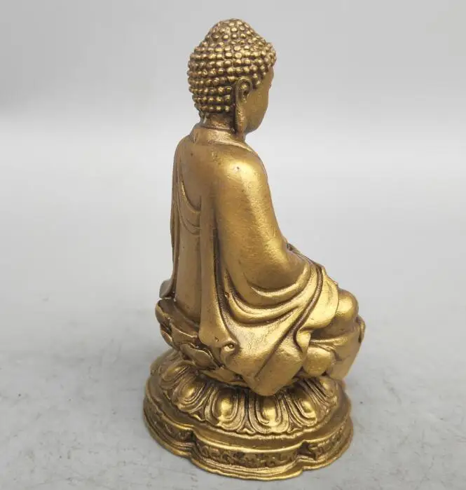 

China seiko carving Pure brass Sakyamuni Buddha small statue
