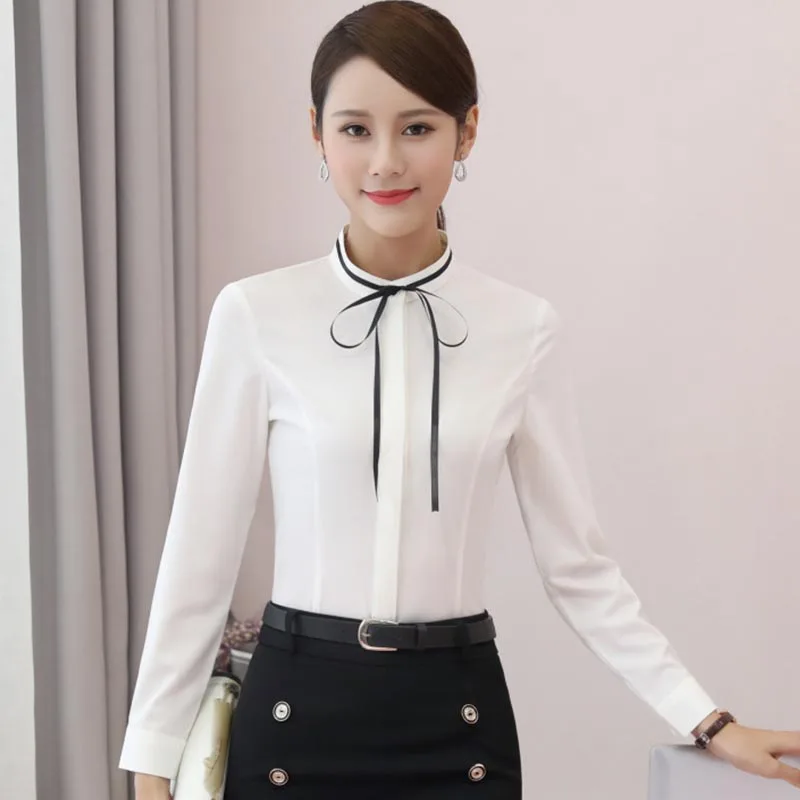 2017 New Summer Ladies Pure Chiffon Blouse Bow Neck Shirt Short Sleeve Tops Plus Size Blusas Femininas |