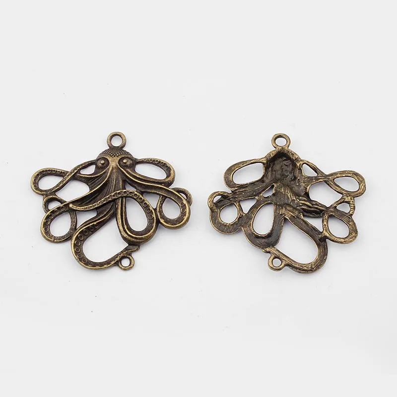 7-6pcs 1 упаковка античное серебро/бронза/вердигрис амулеты осьминог кулон стимпанк ювелирные изделия для DIY изготовления ювелирных изделий материал - Окраска металла: 7-6pcs