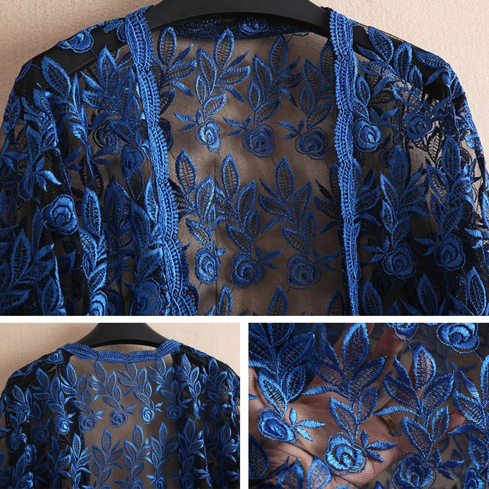 Summer Lace Cardigan Embroidery Women Casual Vintage Jackets Mujer Coat Jaqueta Feminino Casaco De La Big Plus Size 2XL~4XL W184 | Женская