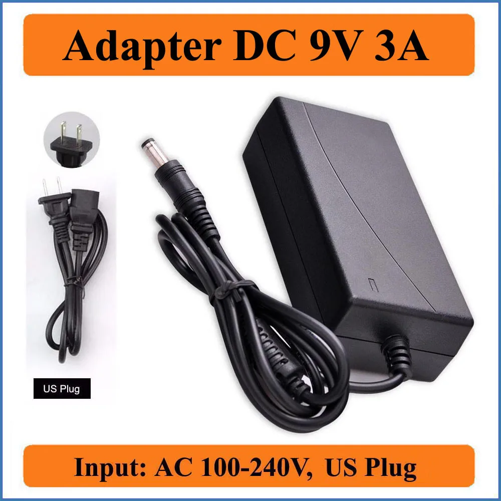 9V 3A US Plug AC DC Adapter 5.5mm*2.1-2.5mm interface Power Supply AC100-240V to For Wireless Router Security Cams | Обустройство