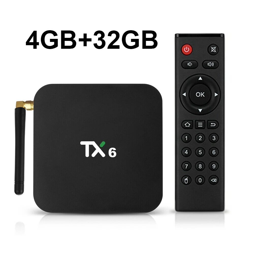 4GB 32GB Smart tv Box 4 Гб ОЗУ 64 Гб ПЗУ Android 9,0 TX6 Allwinner H6 16/32G/64G поддержка 4K H.265 2,4G/5 ГГц двойной WiFi BT4.1 медиаплеер - Цвет: 4GB 32GB