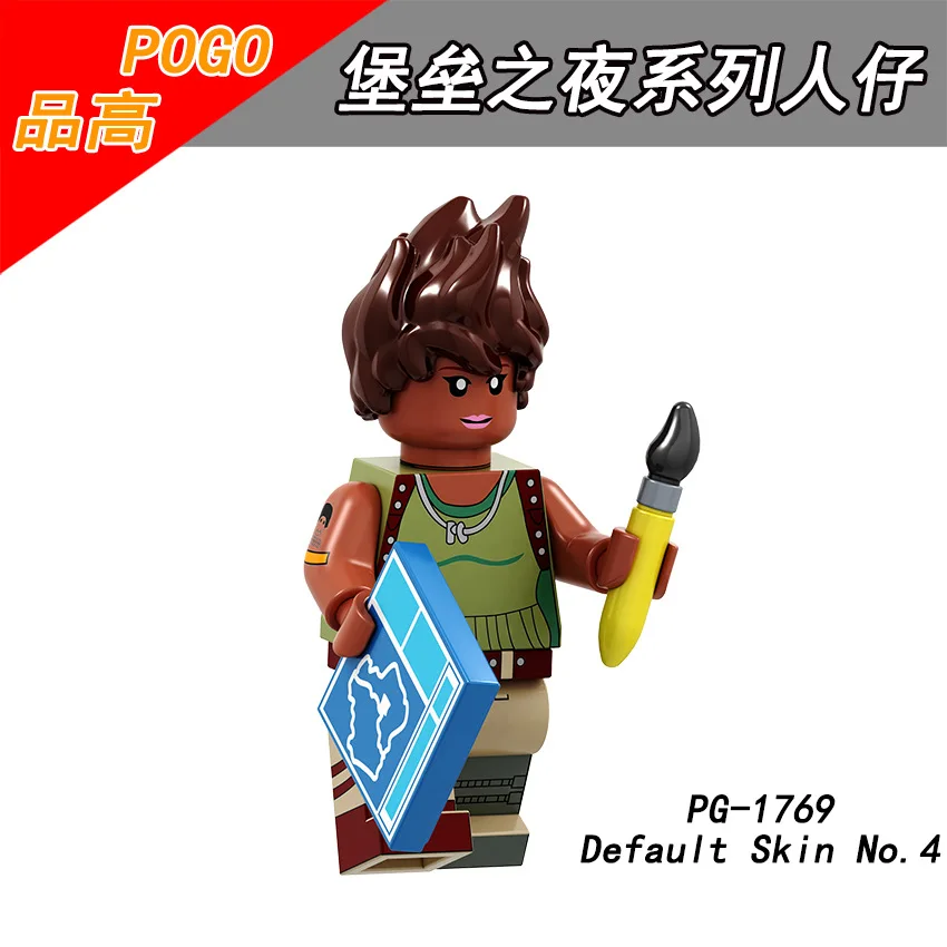 Золотой For Fort Night Game Battle Default Skin Omega Zoey Cuddle Team Leader Teknique Brite Gunner Carbide Building Block toys - Цвет: Золотой