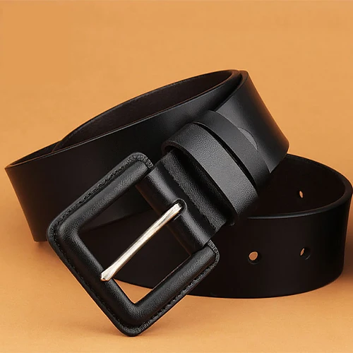 P003A2Black Винтажный дизайнерский мужской ремень из мягкой натуральной кожи высокого качества, мужской ремень из натуральной кожи коричневого цвета, мужской ремень большого размера P003 - Цвет: P003A2Black