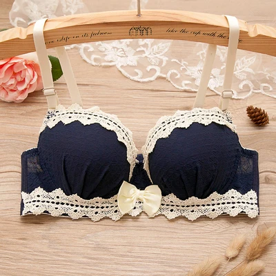 girls bras 5 Yasemeen, чашки три четверти, пуш-ап, бюстгальтеры в горошек, сексуальные бюстгальтеры с двойным кружевным бантом для молодых девушек, пуш-ап, милое нижнее белье для девочек-подростков - Цвет: girls bras 5
