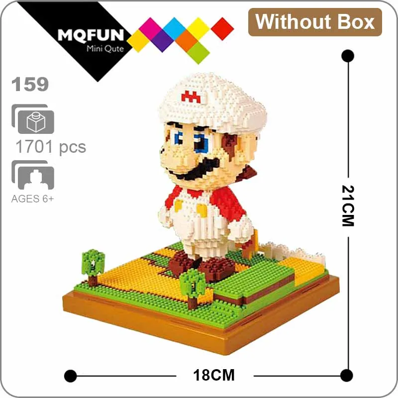 LNO 159 Without Box LNO аниме Япония Игра Супер Марио Луиджи Йоши Монстр огонь пчела Марио DIY фигурки мини строительство алмаз мини блоки игрушки - Color: LNO 159 Without Box