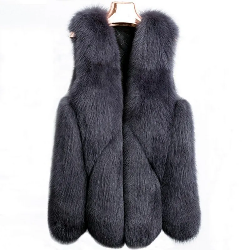 

Real Fur Gilet Women Long Real Natural Fox Vest Genuine Vest Jackets Coats Winter Thick Warm Luxury Brand Female Ladies Clothes