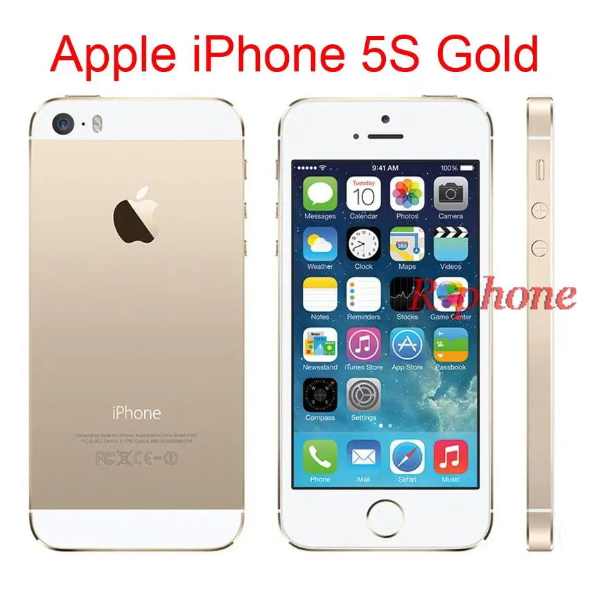 Gold 4G iPhone 5S A1457 мобильный телефон двухъядерный " 8MP wifi 3g iPhone5s разблокированные сотовые телефоны б/у - Цвет: Gold