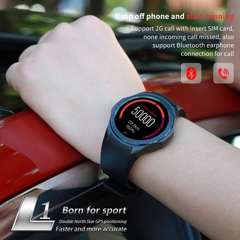 Microwear L1 профессиональные спортивные Смарт часы четырехъядерный MTK2503 2G Wifi BT вызов